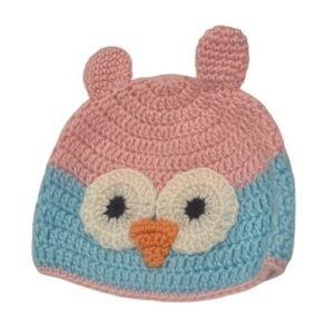 BABY GIRL Crochet knit infant animal hat size 0-9 months 3m 6M 9M
